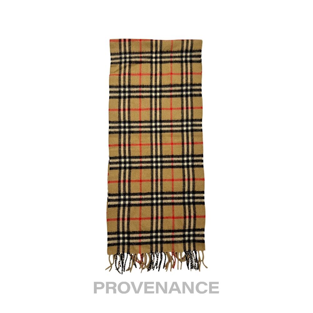 🔴 Vintage Burberrys Scarf Nova Check 100% Cashmere Camel - Picture 3 of 6